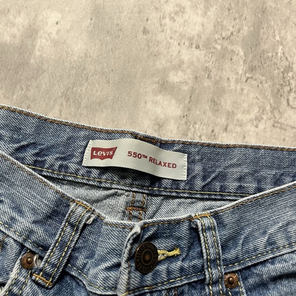 Levis 550 Jeans Mens 16 28x28 Blue Denim Relaxed Fit Straight Leg Cotton Zip Fly - Picture 6 of 11
